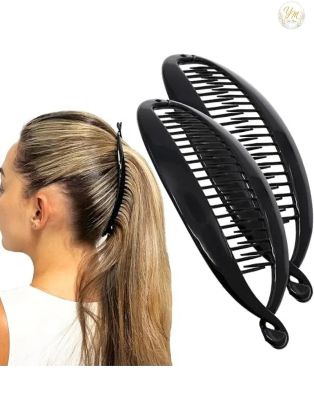 2 Pack Extra Large Banana Hair Clips for Thick Hair, Cellulose Acetate,